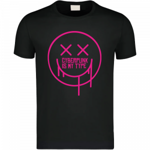 T-Shirt „Cyberpunk Is My Type“ – Schwarz & Weiß | Streetwear & Gamer Look